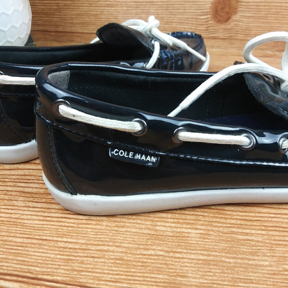 Cole Haan women's shoes Nantucket Camp Moccasin Navy blue size 6 Nautica - Picture 5 of 10